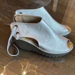 Silver Wedge Sandals